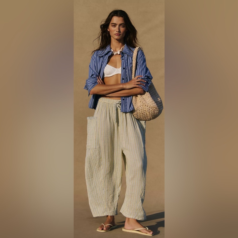 Free People Quinn Wide-Leg Striped Pants - Picture 4 of 8